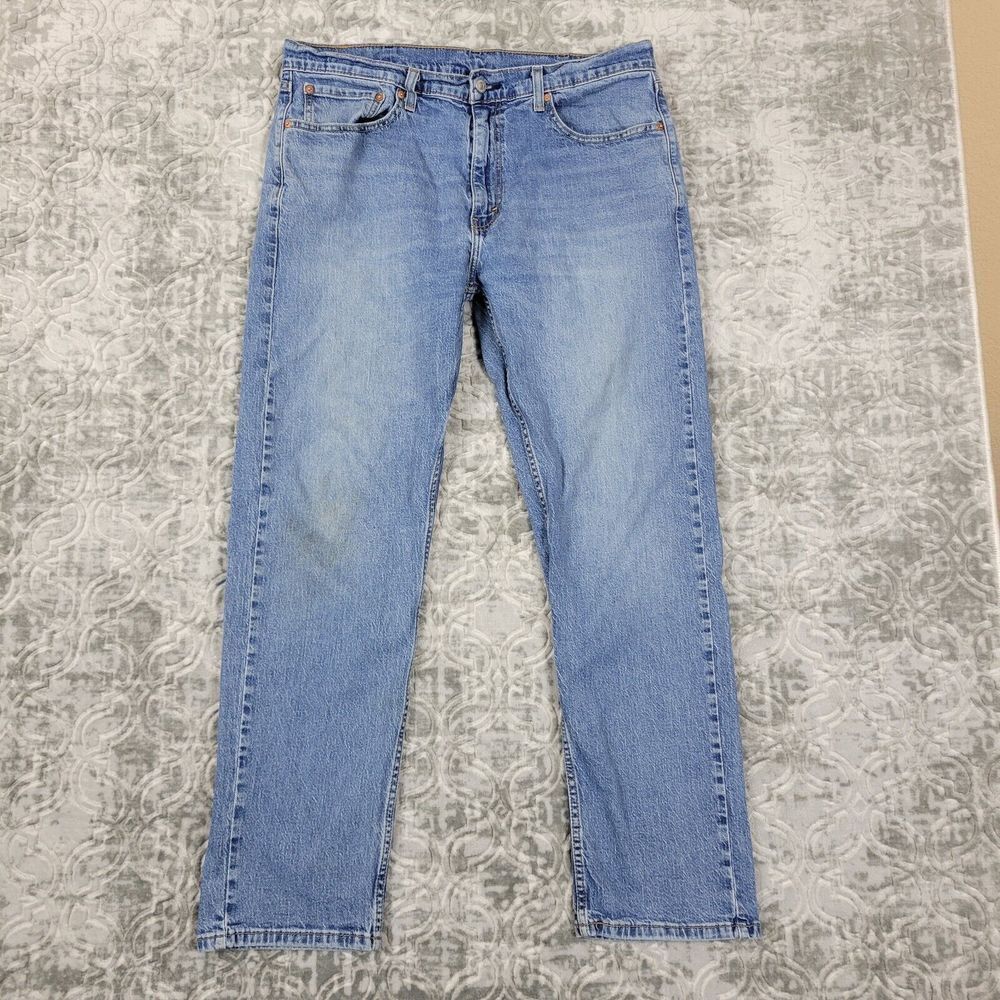 Levis 505 Jeans Men 38x32 Blue Straight Leg Medium Wash Regular Fit Denim Cotton